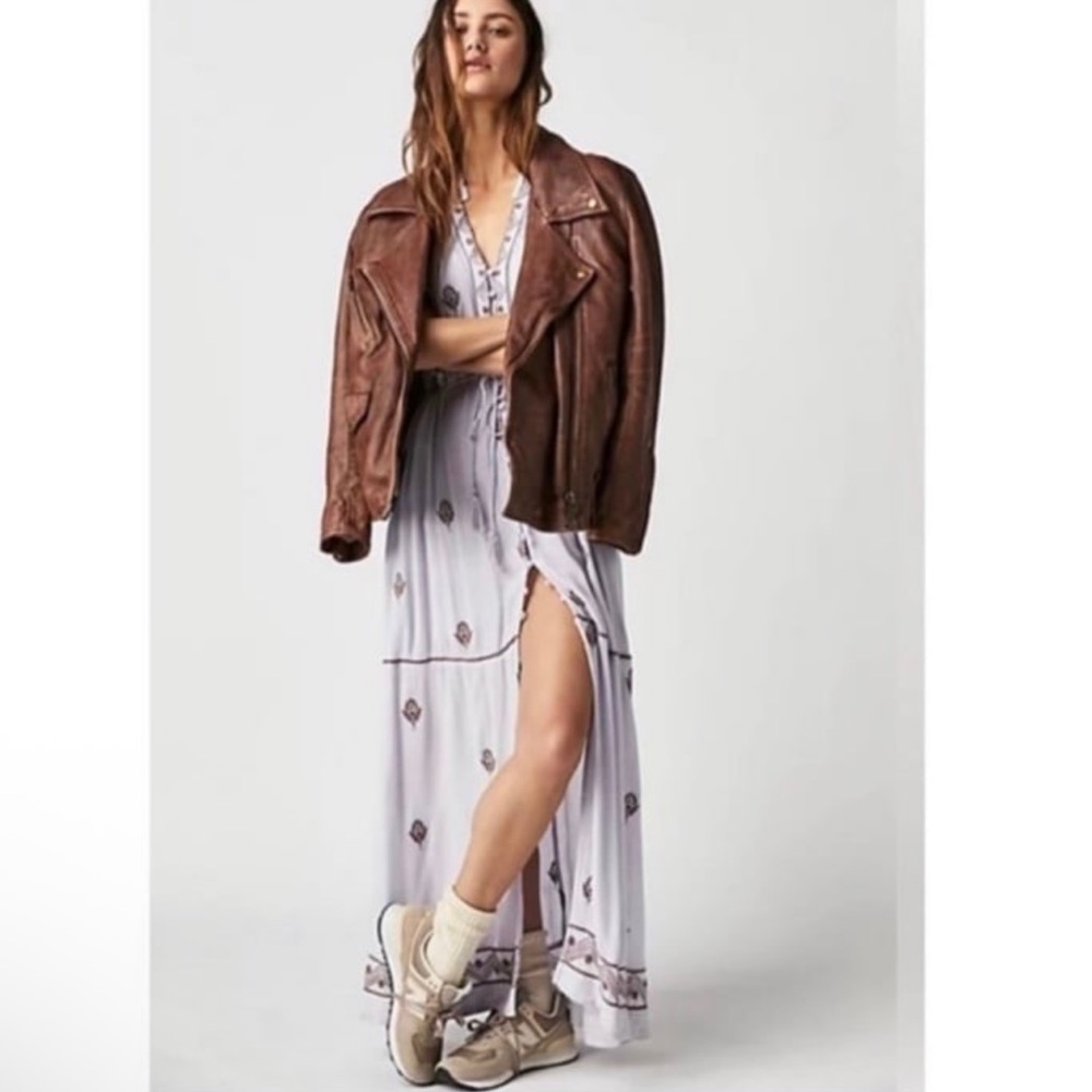 Free People Riley Embroidered Maxi Dress Size S.